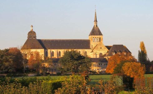 Photo of Fleury Abbey by Gilbertus. The Abbey is in Saint-Benoît-sur-Loire, France, founded about 640. It possesses the relics of St. Benedict of Nursia.
