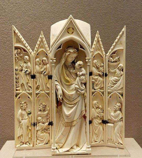 An Ivory image of Our Lady and the Child Jesus. 