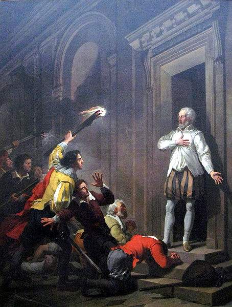 Admiral de Coligny impressing his murderers.