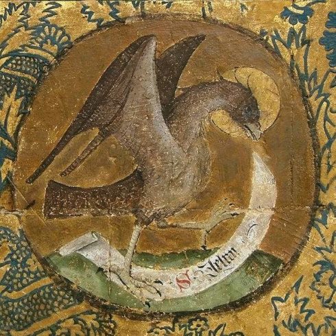 An Eagle: The symbol of St. John the Evangelist.