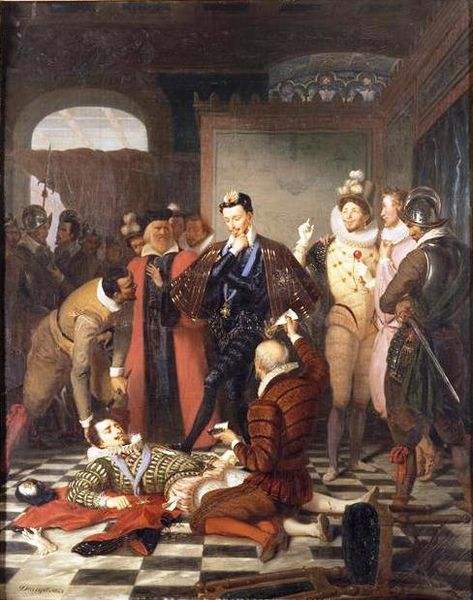 Assassination of Henry I, Duke of Guise, by Henry III, in 1588.