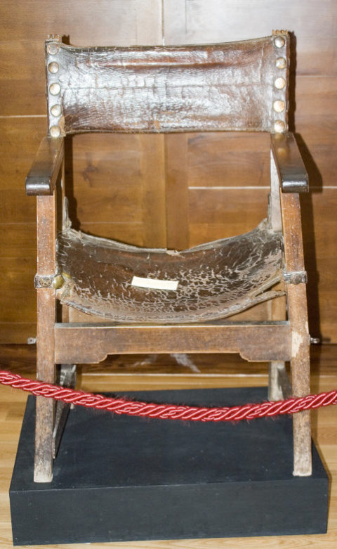 The chair that St. John of the Cross sat on in Alba de Tormes.