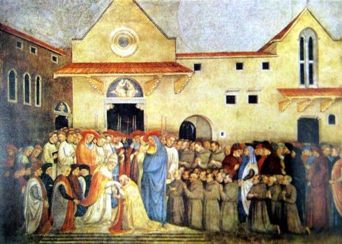 Consecration of of the new church of St. Egidio by Pope Martin V in september 1420.