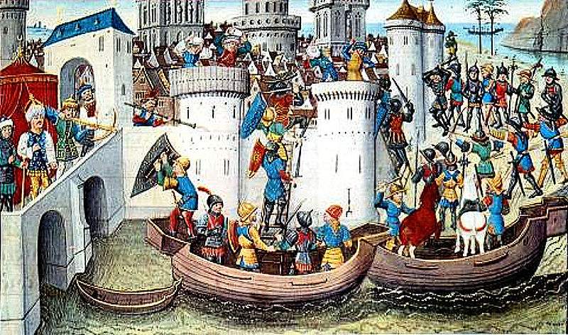 Battle of Constantinople in 1204.