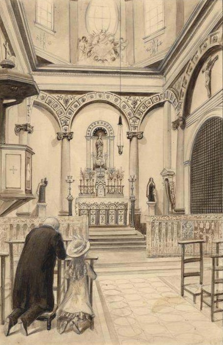 St. Therese and her father in Church at Carmel.