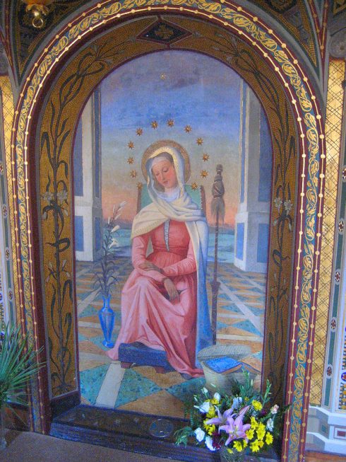 The miraculous Image of Mater Admirabilis was painted in 1844 by Pauline Perdrau, who at that time was a Sacred Heart postulant. This Image is in Rome near the Spanish steps at Trinita dei Monti, the Monastery of the Religious of the Sacred Heart. A statue or painting of Mater Admirabilis can be found in every Sacred Heart school around the world. 