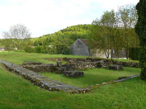 Monastery ruins of the Annegray Priory founded by Saint Columban in 595.