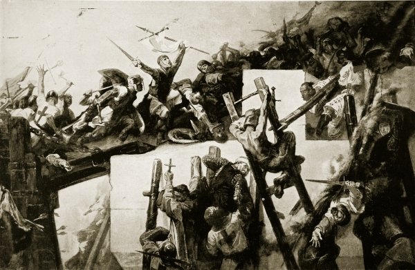 Godfrey de Bouillon at the Siege of Jerusalem, 1099.