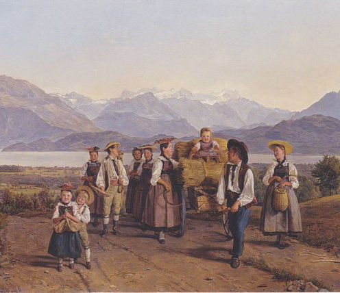 Homecoming from the harvest (On Lake Zug), painting by Ferdinand Georg Waldmüller